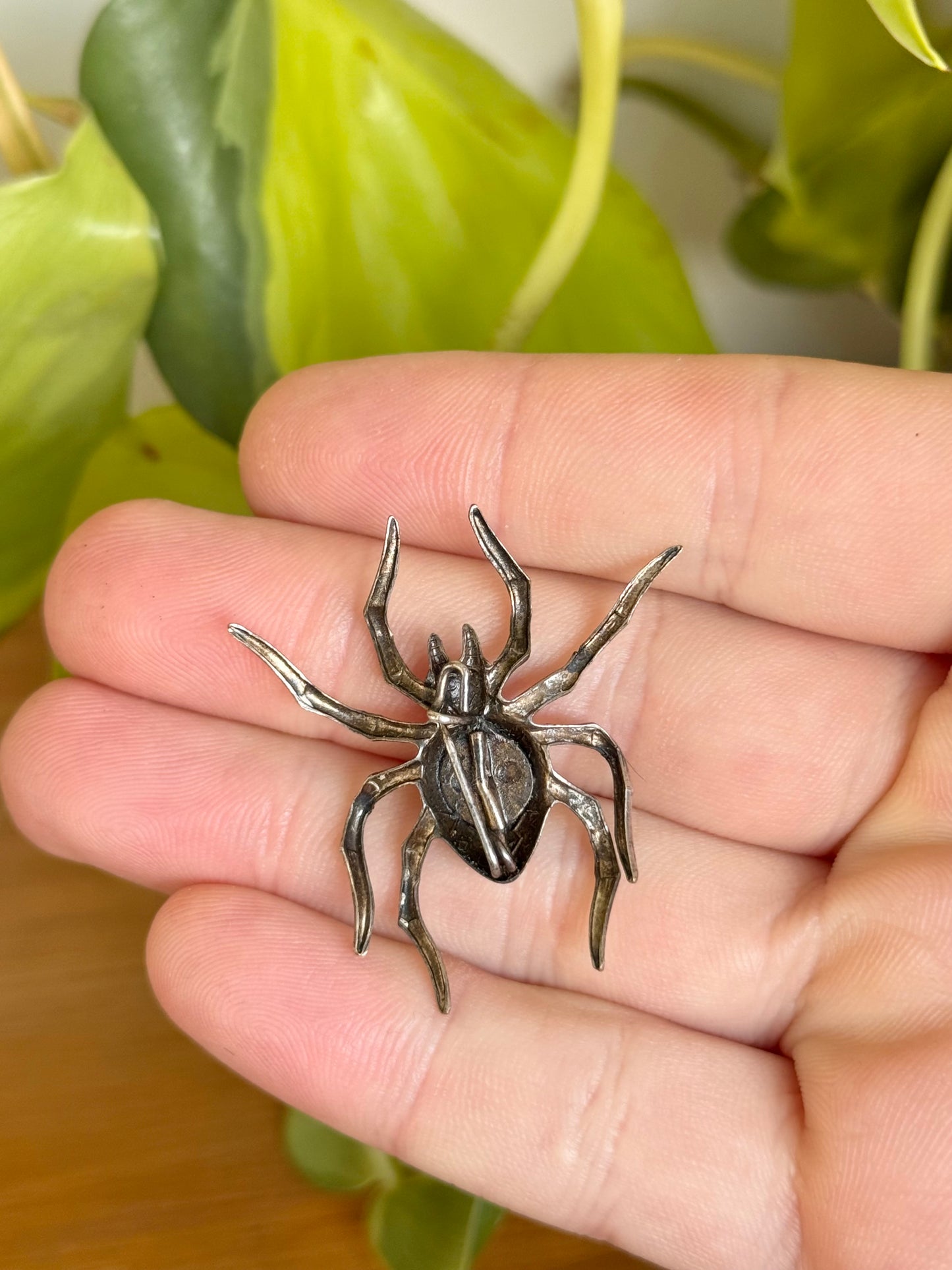 Antique Sterling Silver Spider Brooch | Late Victorian | Naturalistic Detail