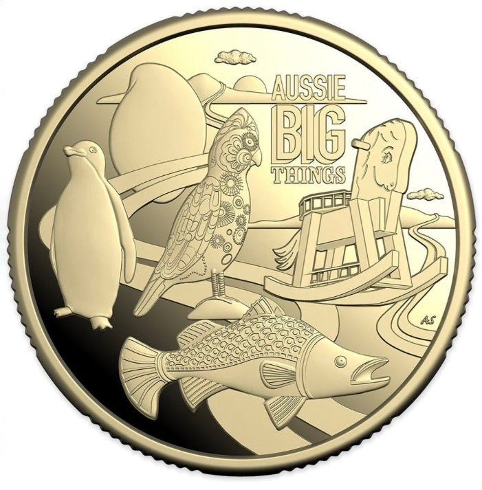 2025 Aussie Big Things 2 $1 Till Change Coin | Big Penguin, Big Barramundi, Big Rocking Horse, Big Galah & Big Mango | AlBr Uncirculated