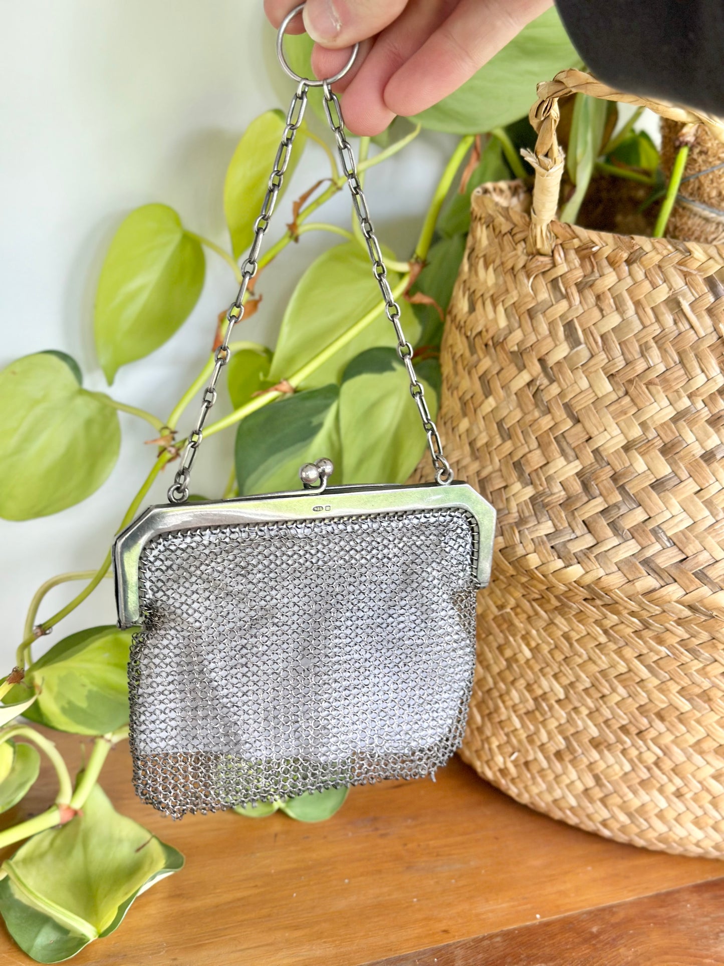 Edwardian Sterling Silver Chain Purse | Birmingham Import Mark 1911
