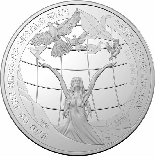 2020 75th Anniversary of the End of the Second World War $5 1oz Silver Proof Coin