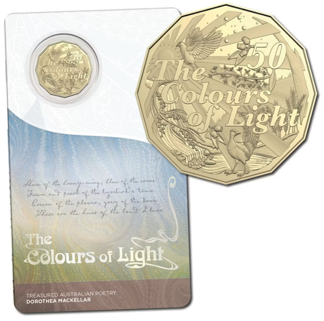 2025 Dorothea Mackellar – The Colours of Light 50 Cent Coin on Card | Royal Australian Mint
