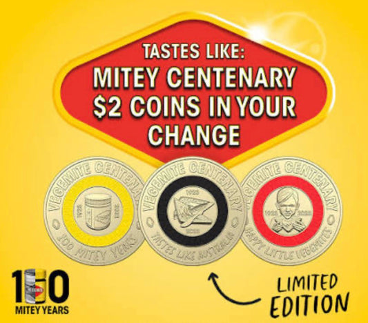 2023 Mystic Coin 100 Mitey Years of Vegemite $2 Uncirculated Collection
