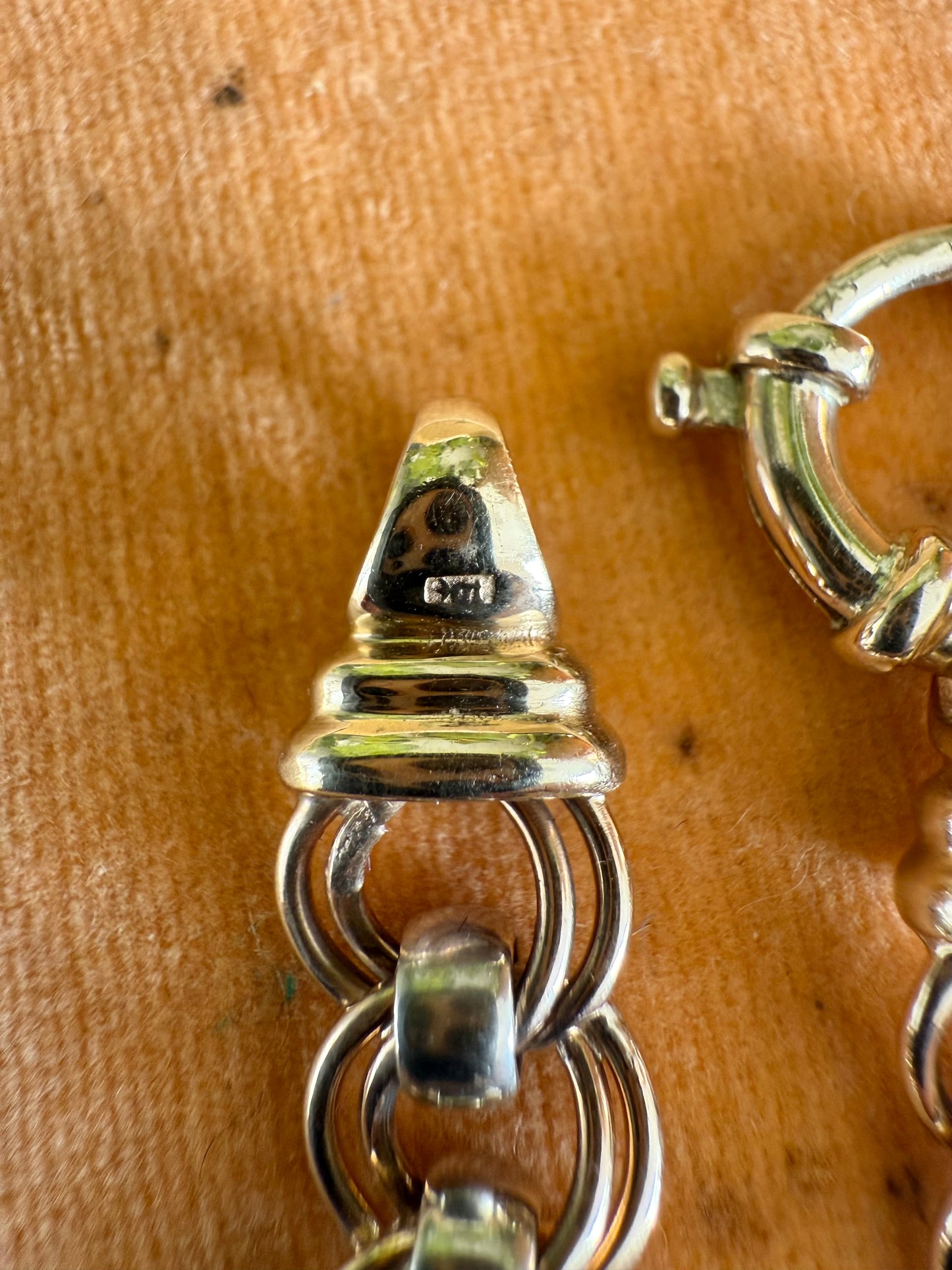Heavy Solid 9ct Gold Bracelet | Two-Tone Fancy Link | Contemporary Design