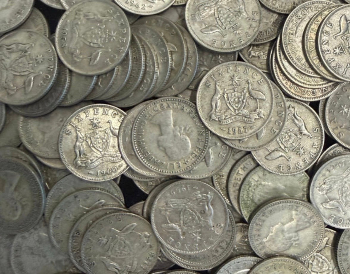Australian 50% Silver Sixpence (1946–1963) – Random Date