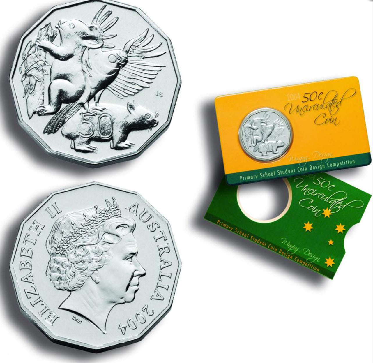 2004 Primary School Student Design 50 Cent Coin on Card | Royal Australian Mint