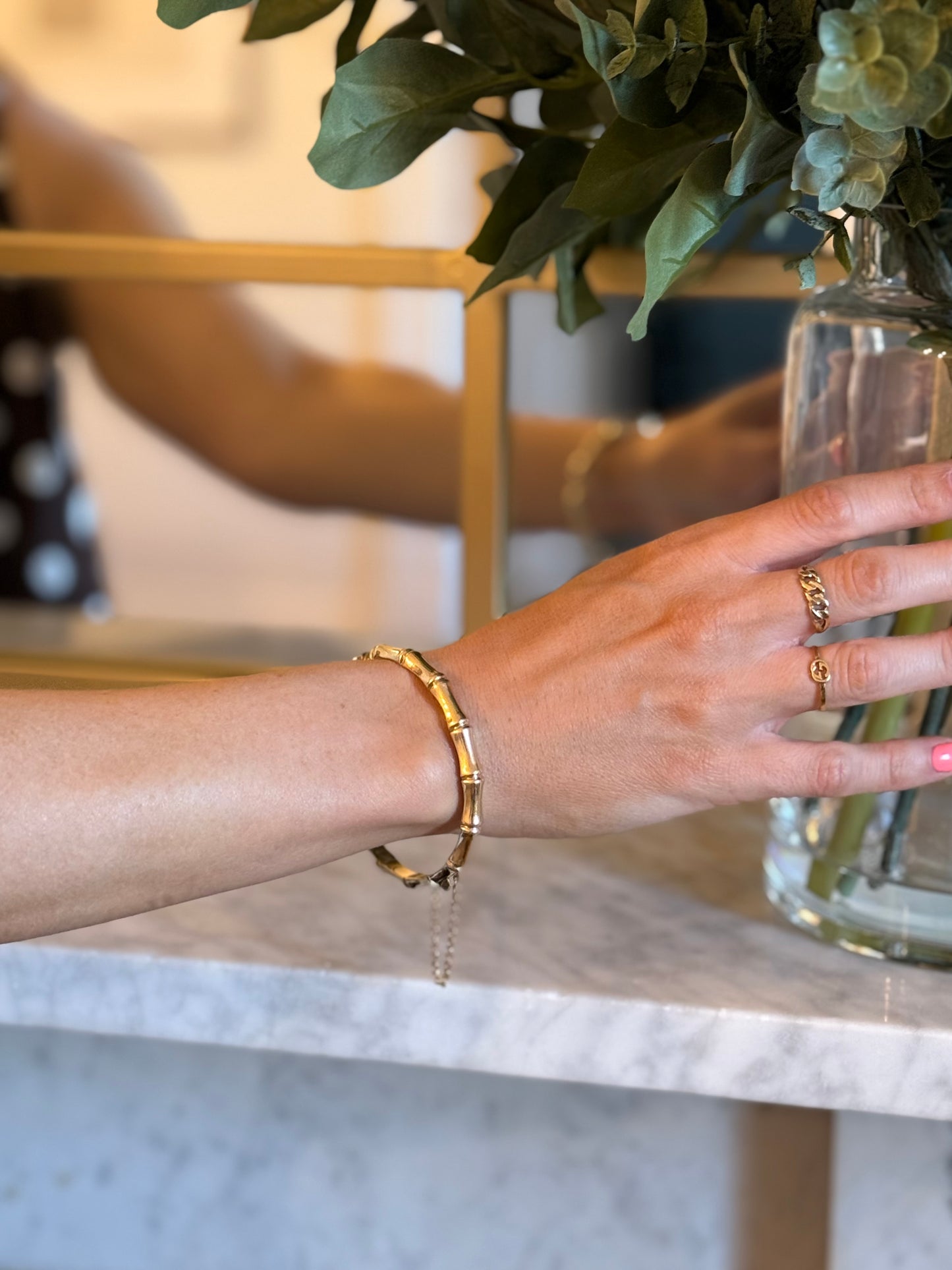 Vintage 9ct Gold Bamboo Bangle Bracelet, Australian