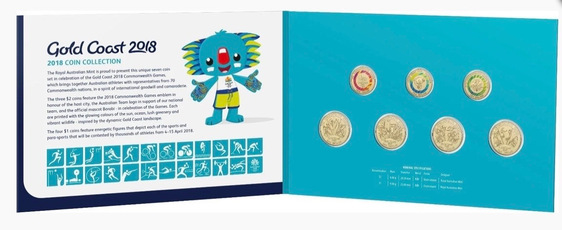 2018 Gold Coast Commonwealth Games Seven-Coin Collection