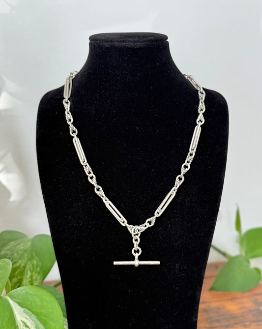 Antique Sterling Silver Fob Chain | 45.5cm | Hallmarked 1863 Birmingham | Herbert Bushell & Son Ltd
