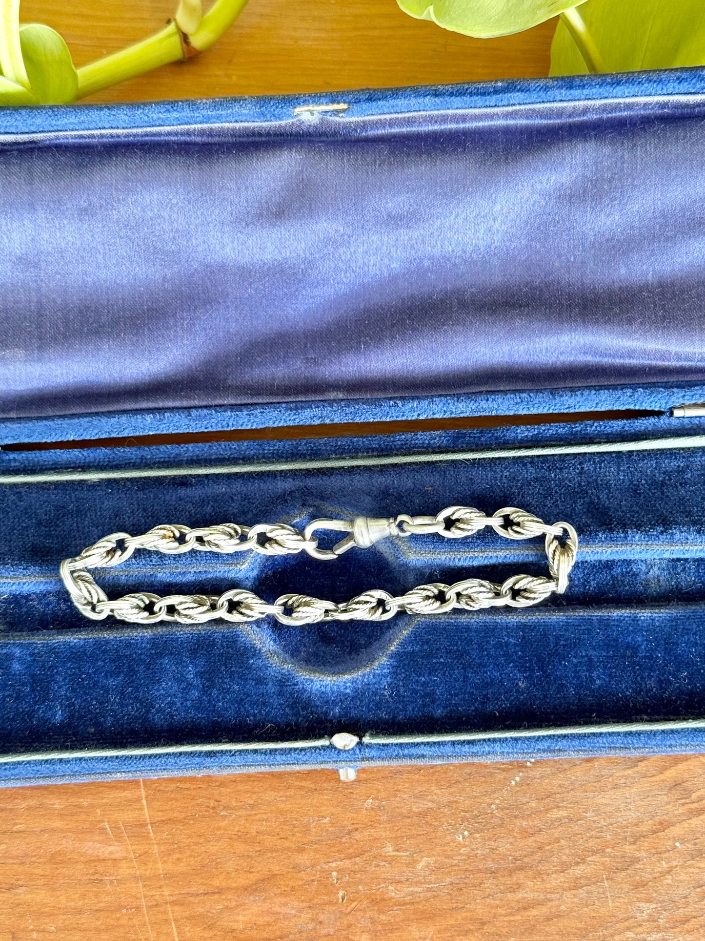 Victorian Sterling Silver Knotted Rope Link Bracelet | Albert Clasp Circa 1890’s