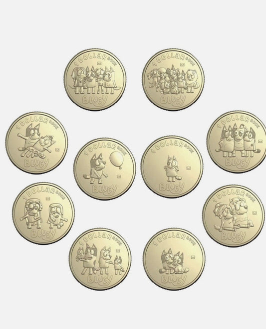 2024 Australia Post Bluey Privy Mark Complete 10 Coin Uncirculated Carded Set