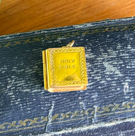Vintage 9ct Gold Georg Jensen Bible Charm, Pendant | London Hallmark 1979