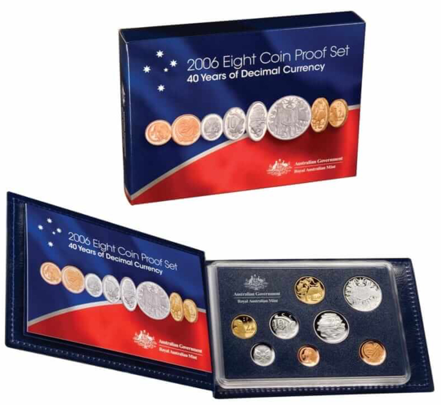 2006 - 8 Coin Proof Set 40 Years of Decimal Currency