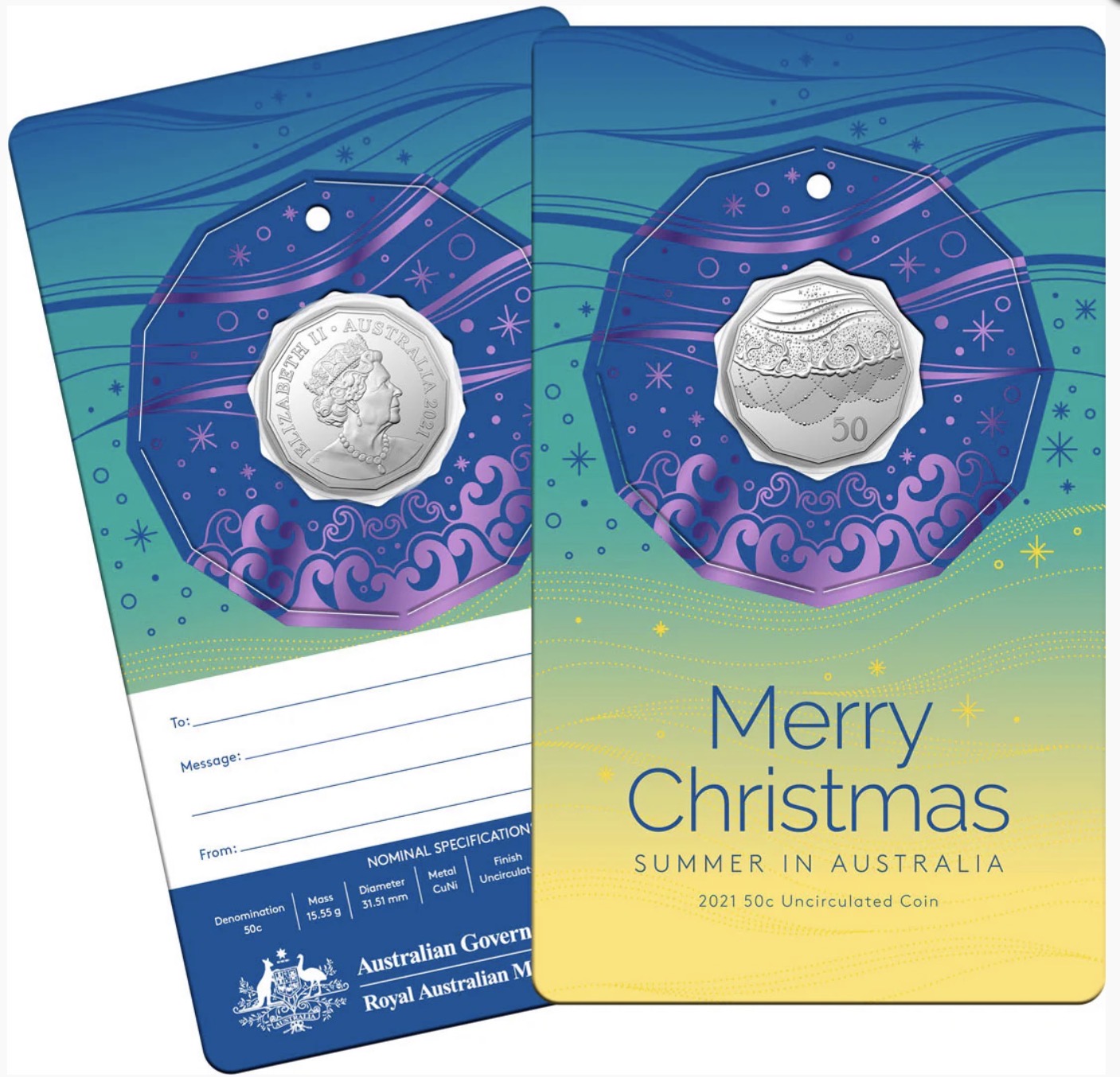 2021 Royal Australian Mint Summer in Australia 5 Coin 50 Cent Set