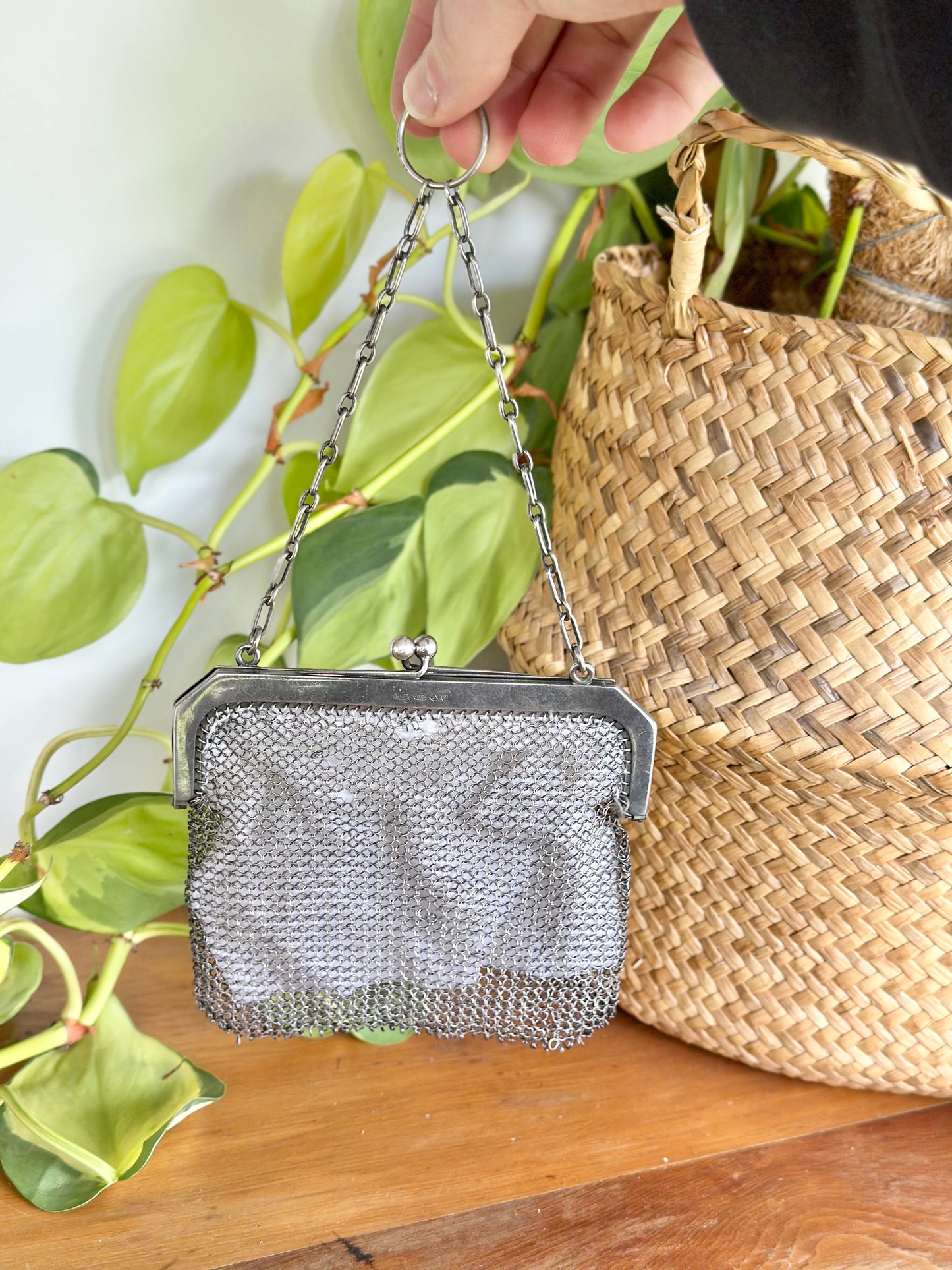 Edwardian Sterling Silver Chain Purse | Birmingham Import Mark 1911