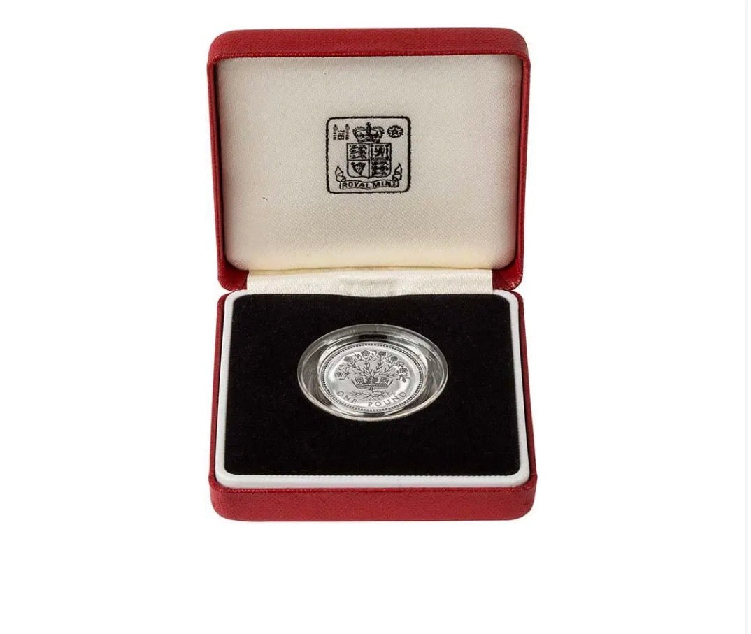 1986 United Kingdom Piedfort £1 Silver Proof Coin