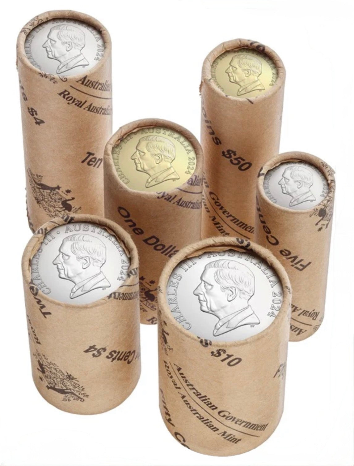 2024 Royal Australian Mint First King Charles III Effigy Premium Uncirculated Mint Roll Set