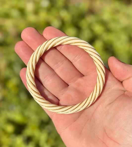 Ivory and 18ct Yellow Gold | Hand Carved Twist Bangle circa 1900’s