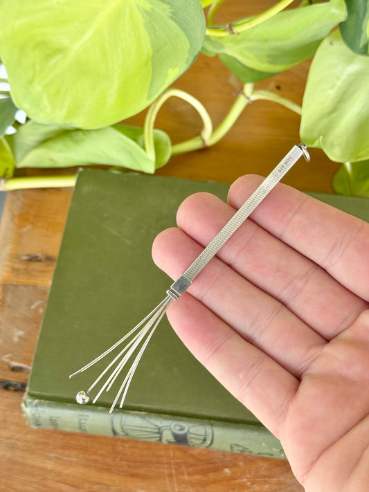 Hallmarked Sterling Silver retractable Cocktail Swizzel Stick | 1970 S J Rose & Son