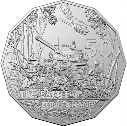 2021 Battle of Long Khanh 50th Anniversary 50 Cent Coin on Card