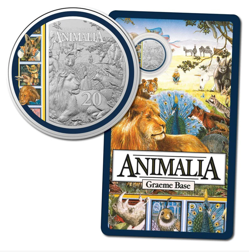 2021 Animalia Coloured 20 Cent Coin on Card | Royal Australian Mint