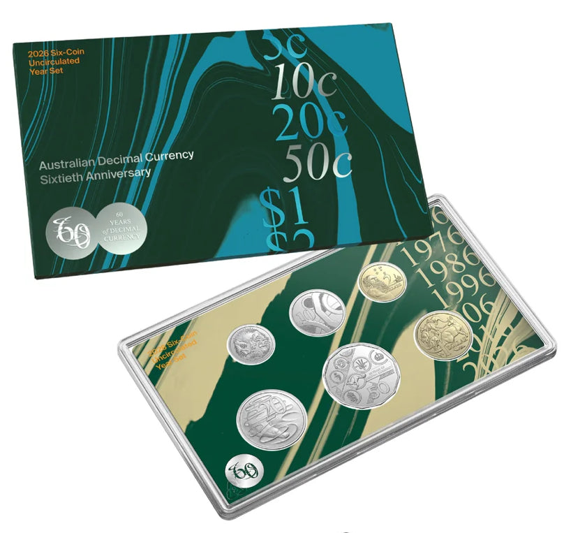 2026 Six Coin Uncirculated Year Set – 60 Years of Decimal Currency | Royal Australian Mint