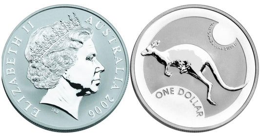 2006 Royal Australian Mint 1oz Silver Kangaroo Coin on Card