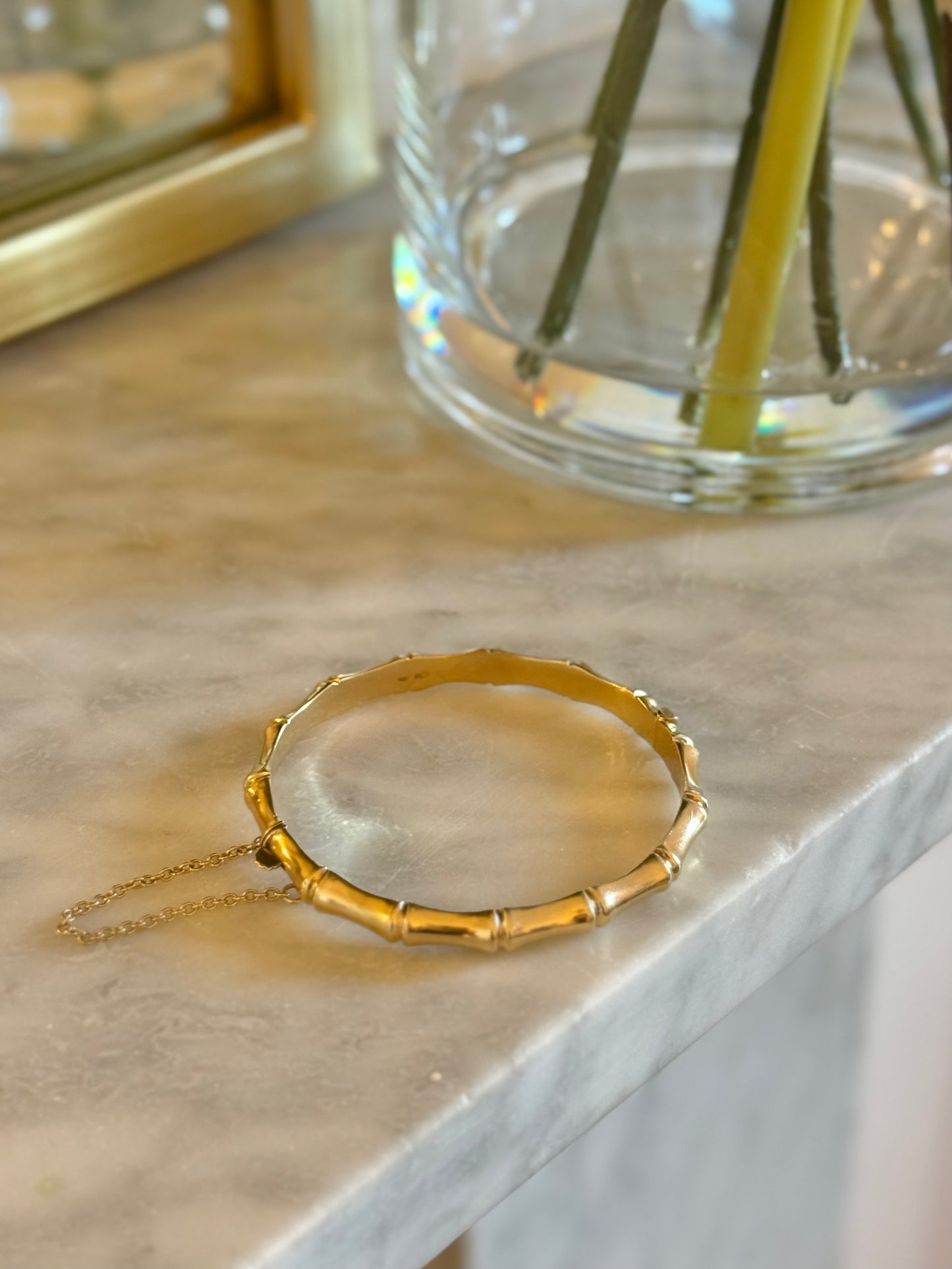 Vintage 9ct Gold Bamboo Bangle Bracelet, Australian