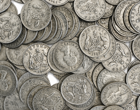 Australian 50% Silver Sixpence (1946–1963) – Random Date