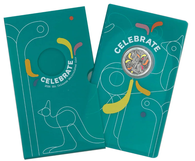 2026 Royal Australian Mint Celebrations 50 Cent Coloured Uncirculated Coin