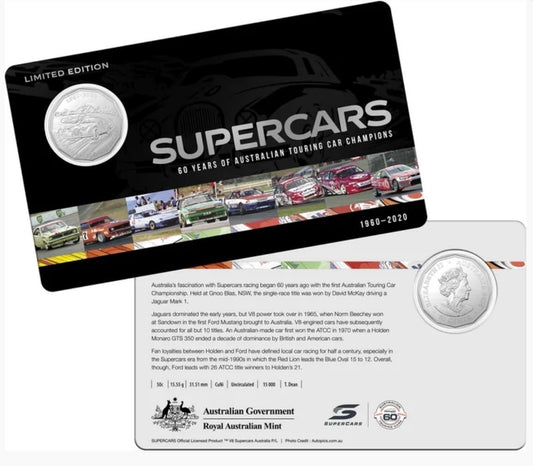 2020 Supercars 60 Years Nine-Coin 50 Cent Collection in Tin
