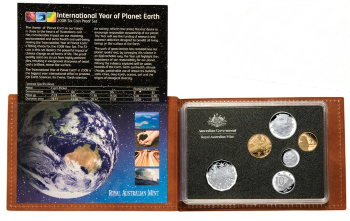 2008 Royal Australian Mint Six Coin Proof Set - International Year of Planet Earth