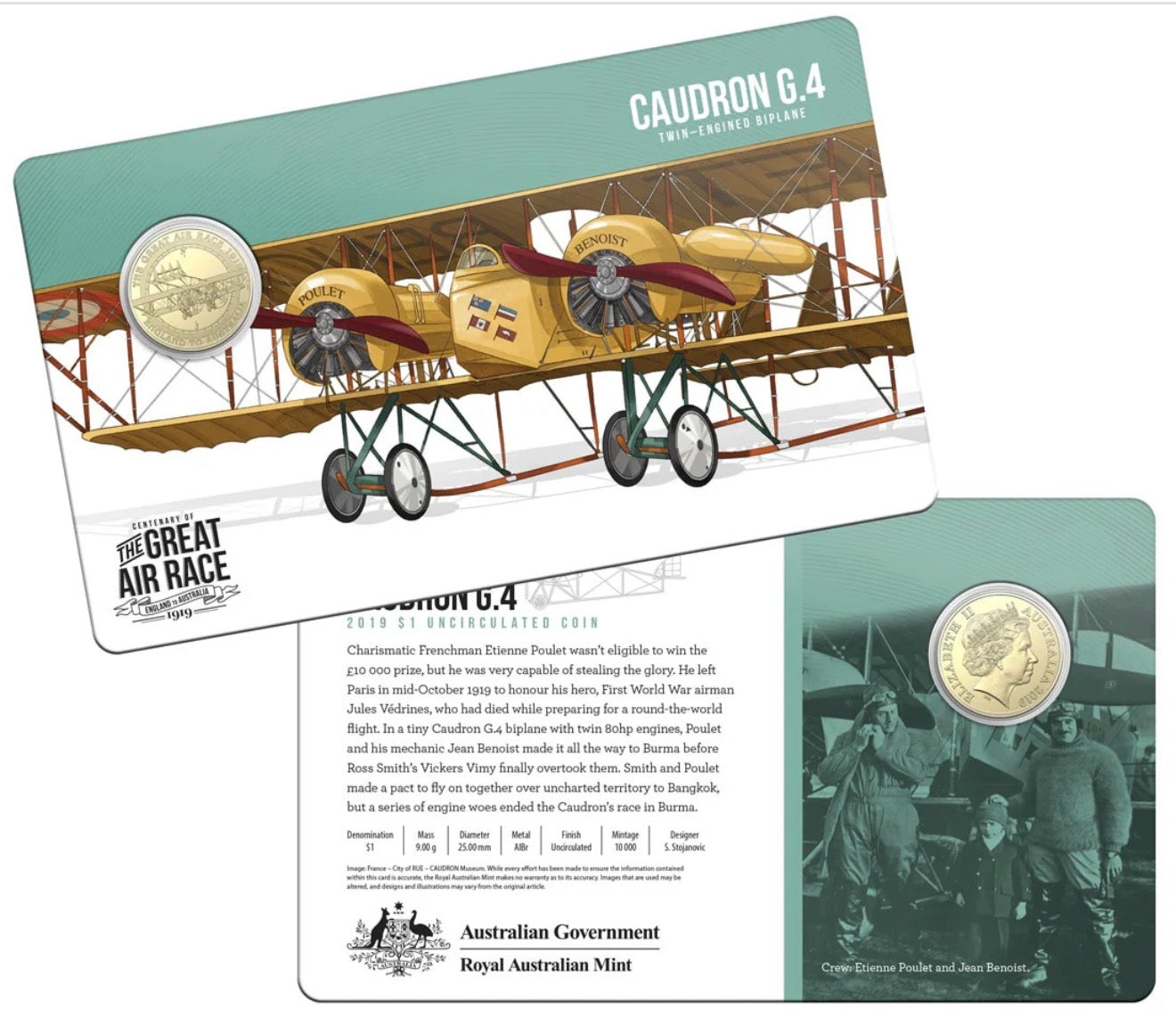 2019 England to Australia Great Air Race Eight-Coin Set