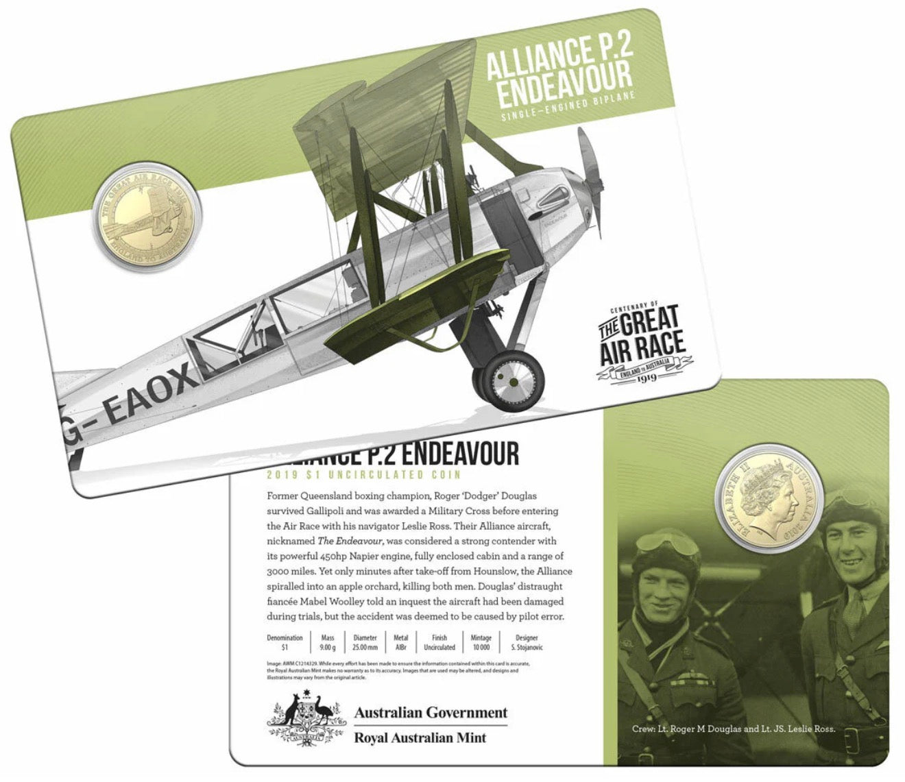2019 England to Australia Great Air Race Eight-Coin Set