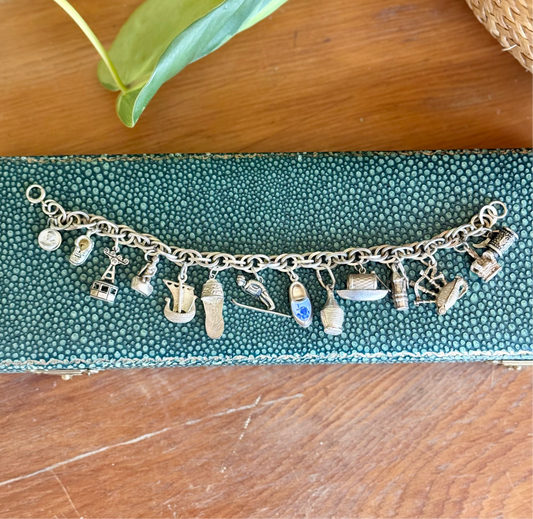 Multi-link Sterling Silver Charm Bracelet  | Various European Charms