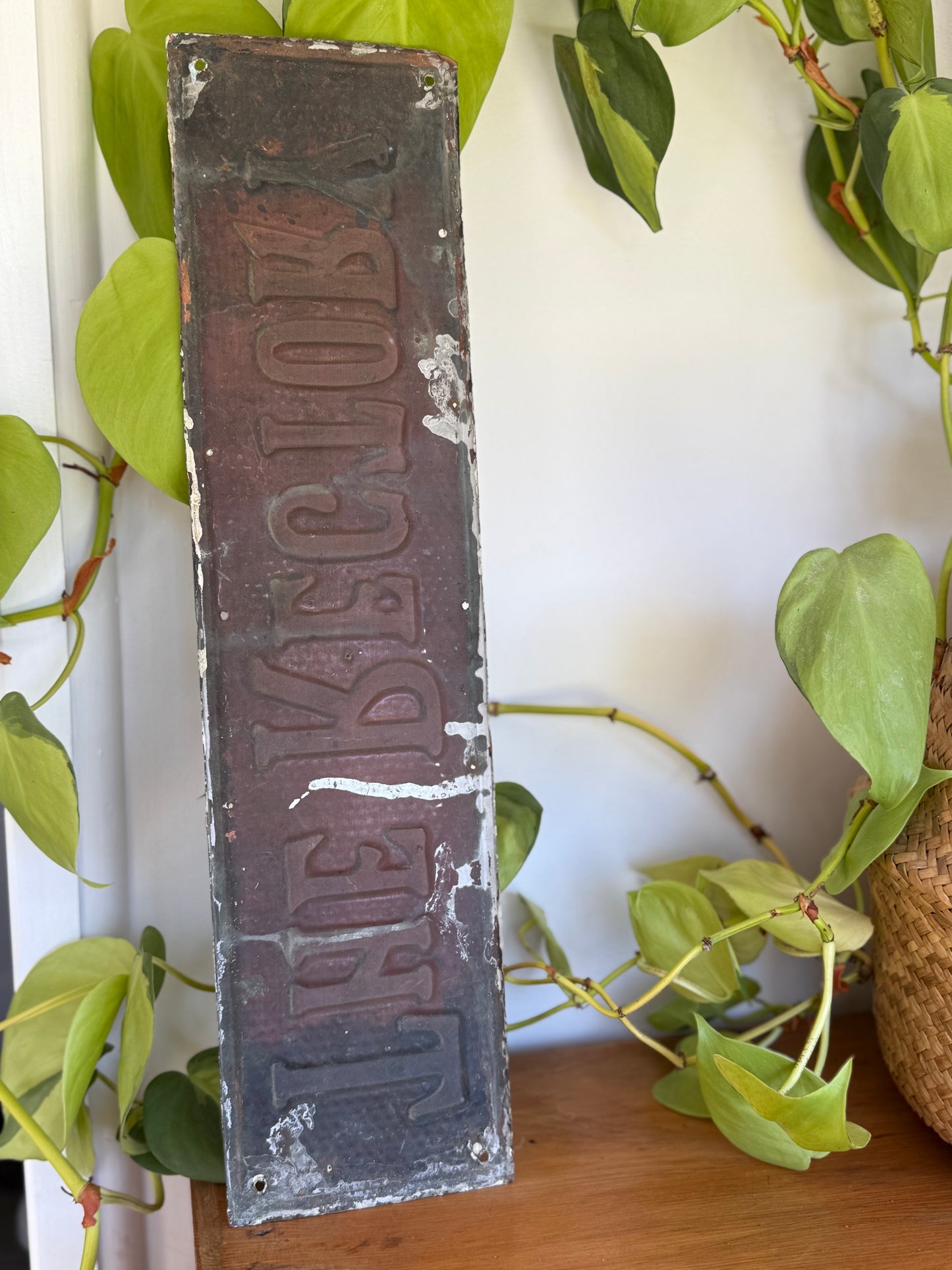 Antique Copper Rectory Dwelling Name Plate Sign – J. Niehuus & Co, c.1900s