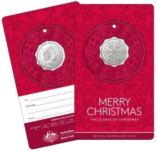 2019 Royal Australian Mint 12 Days of Christmas 5 Coin 50 Cent Set