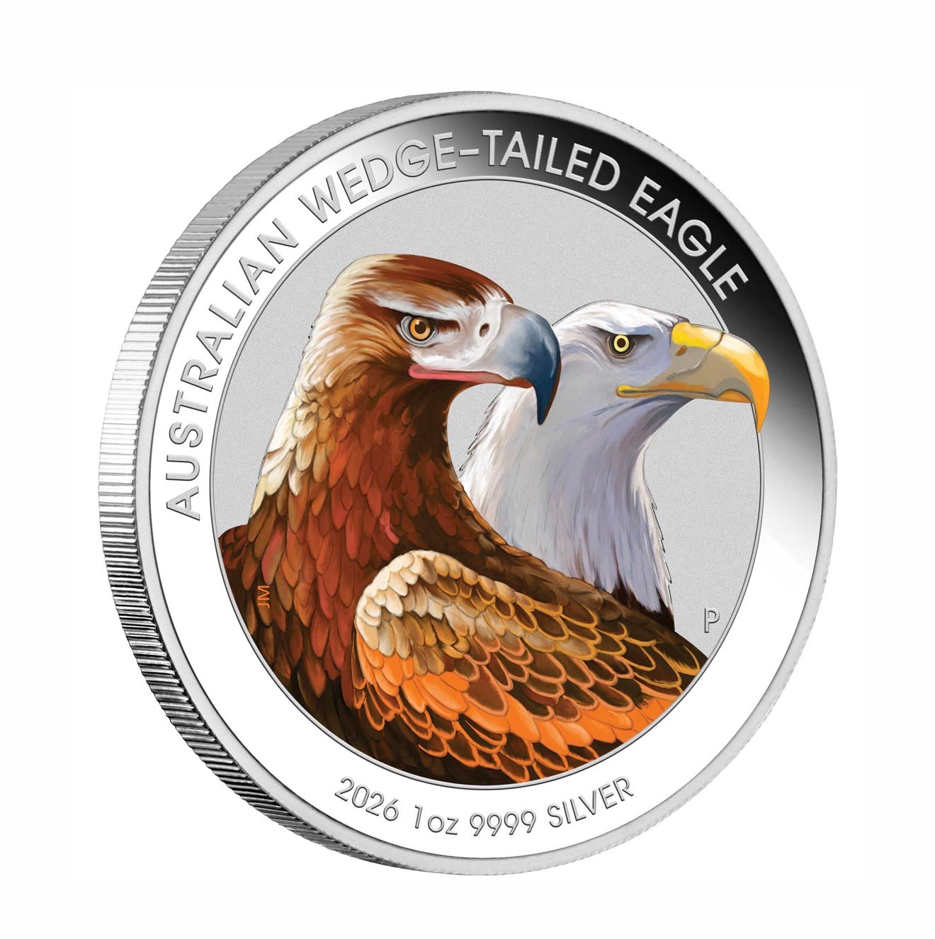 NEW - 2026 Perth Mint Wedge-Tailed Eagle 1oz Silver Coloured Coin, 2500 Mintage