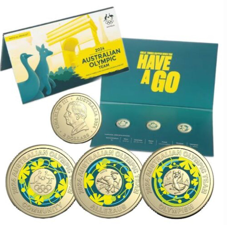 2024 Australian Olympic Team Three $2 Coin Uncirculated Set | Royal Australian Mint
