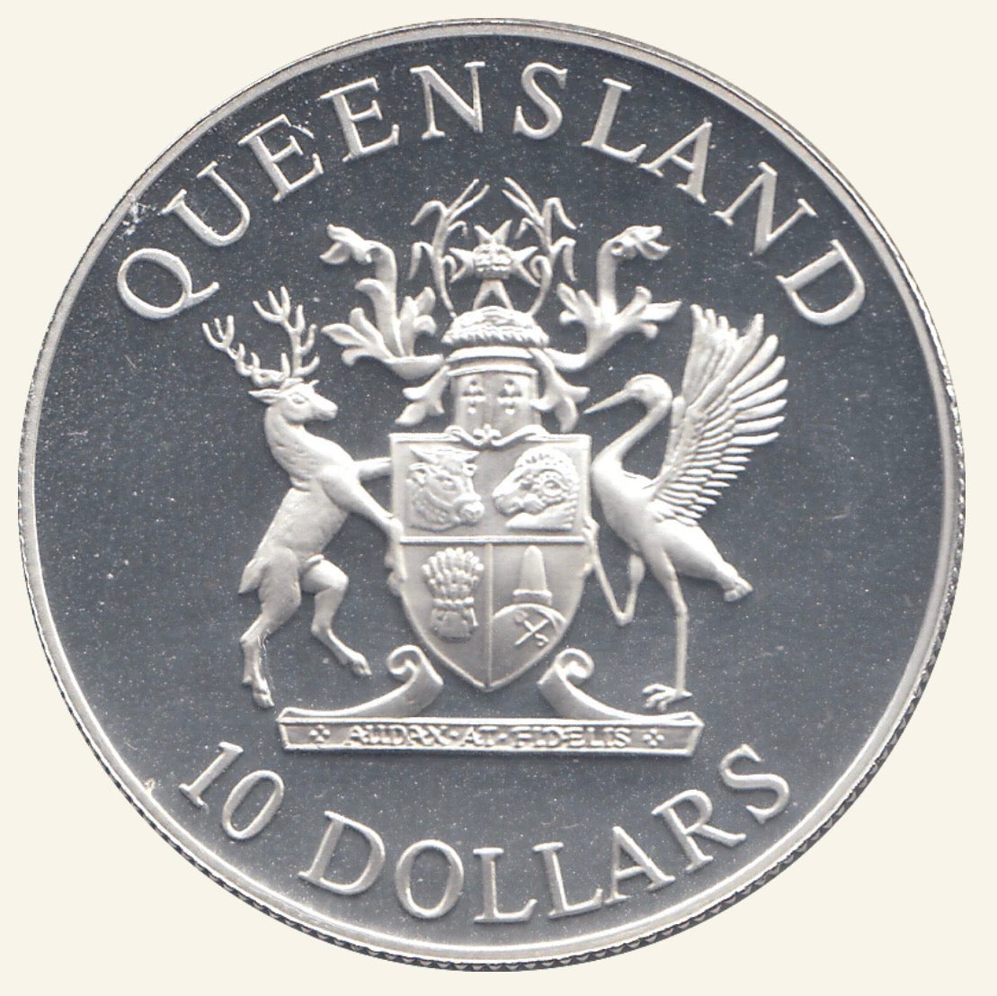 1989 Australian $10 Queensland Sterling Silver Coin