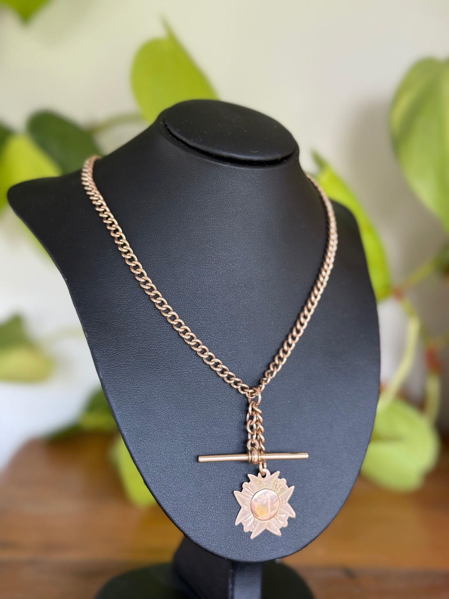 Antique 9ct Rose Gold Australian Fob Chain Necklace | Circa 1900s | 42.5cm
