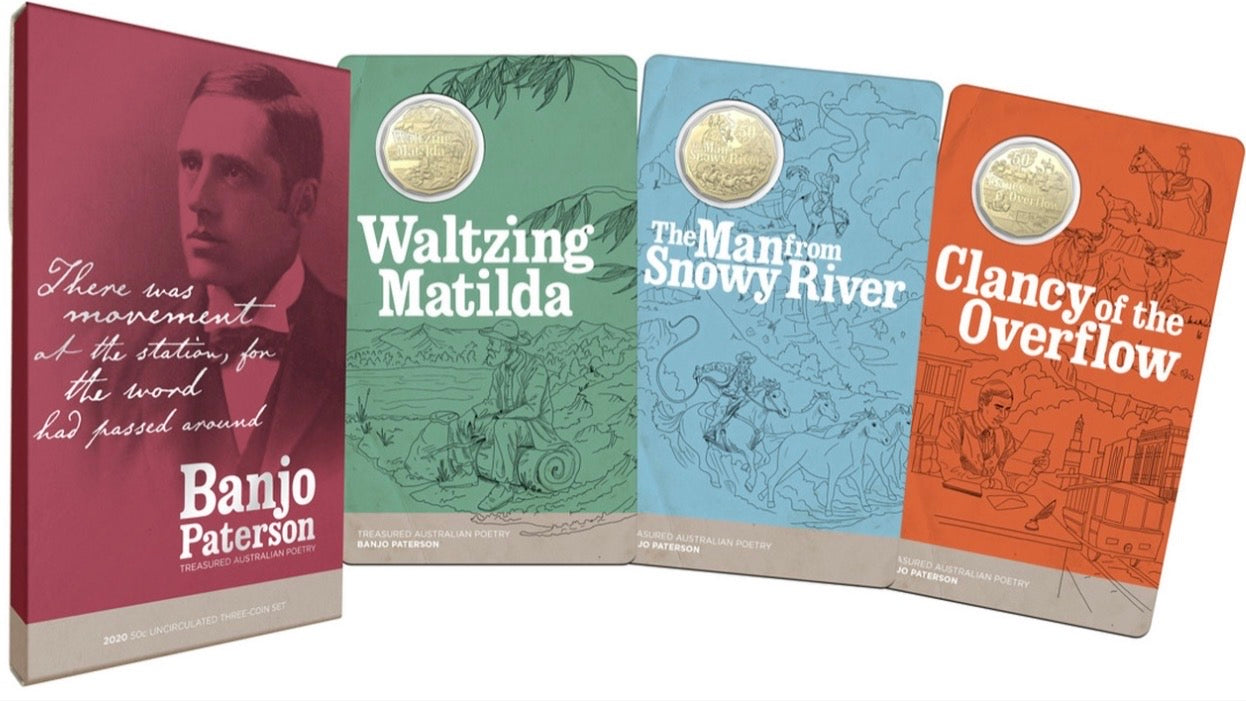 2020 Banjo Paterson Treasured Australian Poetry Three-Coin 50 Cent Boxed Set