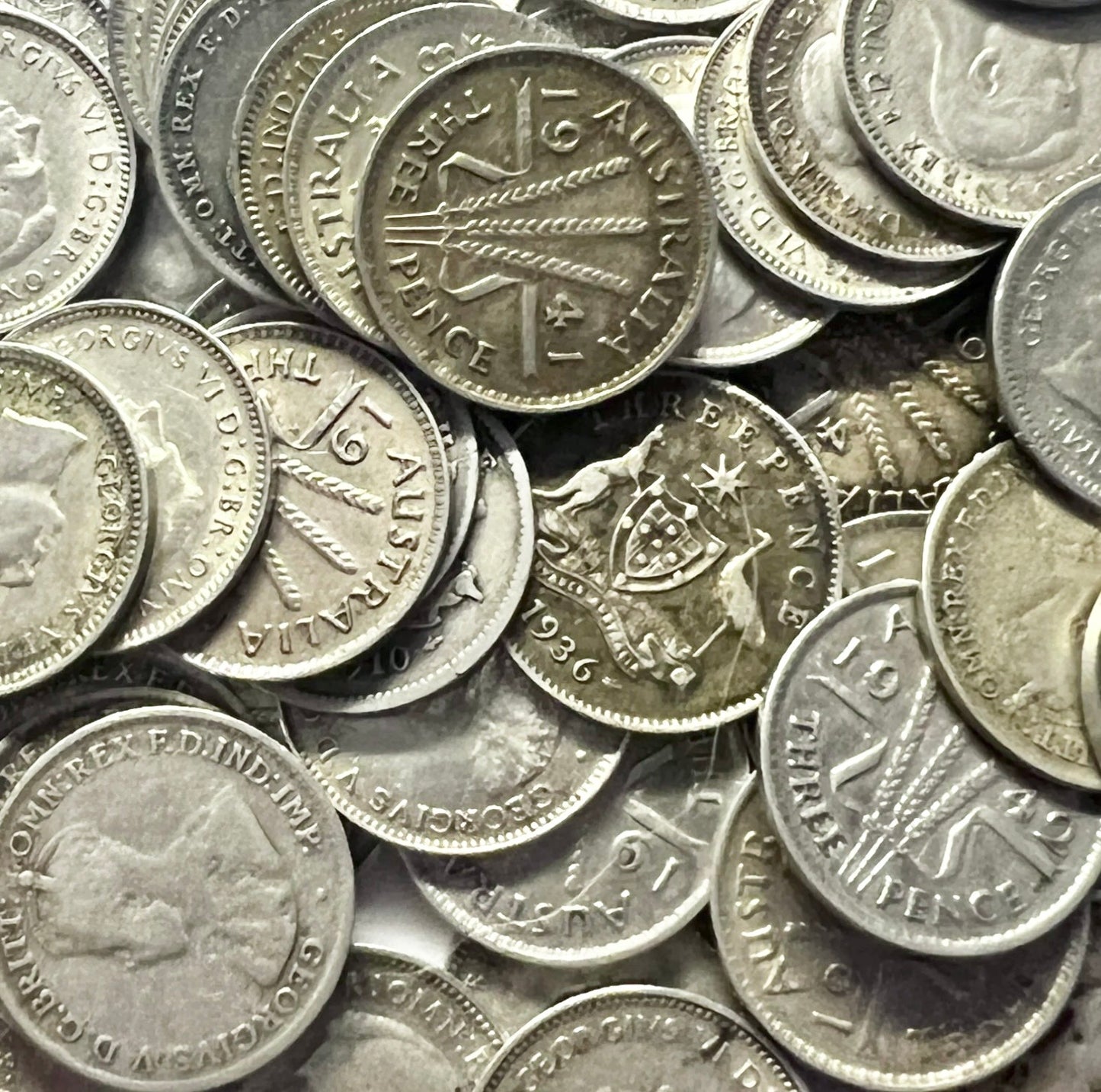 Australian 92.5% Sterling Silver Threepence (1910–1944) – Random Date
