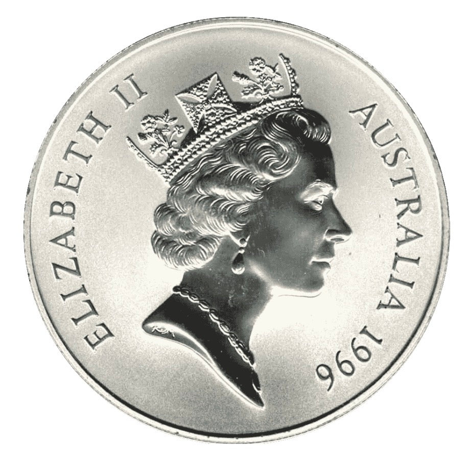 1996 Royal Australian Mint 1oz Silver Kangaroo Coin on Card
