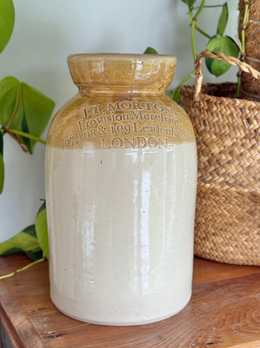 Stoneware Salt Jar | Impressed J.T.Morton Merchants London Powell Bristol c1849