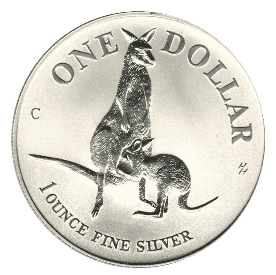 1996 Royal Australian Mint 1oz Silver Kangaroo Coin on Card