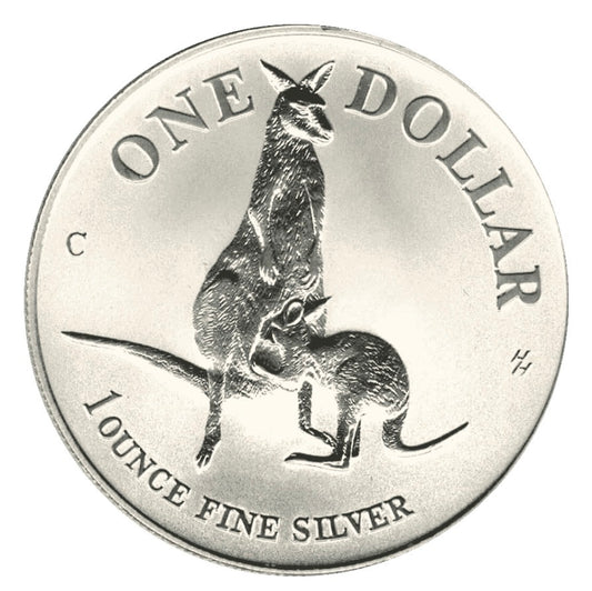 1996 Royal Australian Mint 1oz Silver Kangaroo Coin on Card
