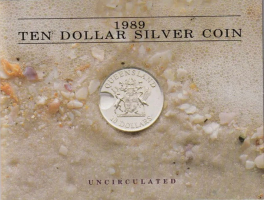 1989 Australian $10 Queensland Sterling Silver Coin