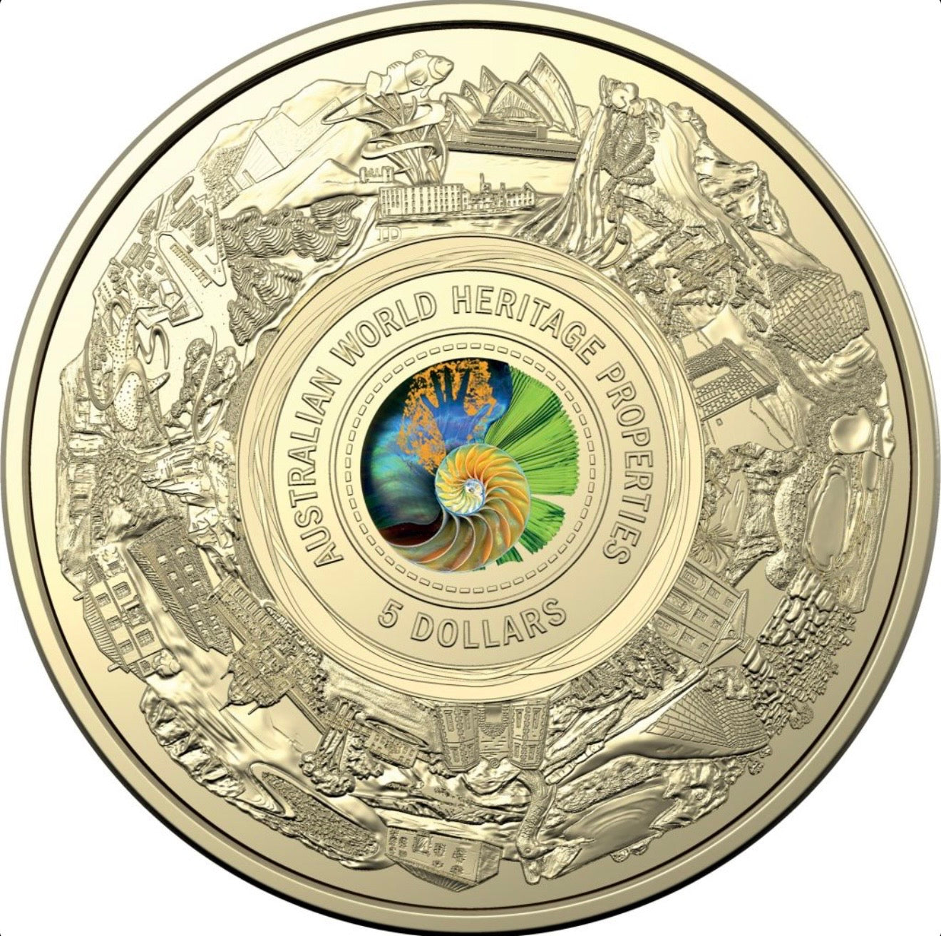 2023 Australian World Heritage Properties $5 Coloured Frosted Uncirculated Coin | AlBr | RAM