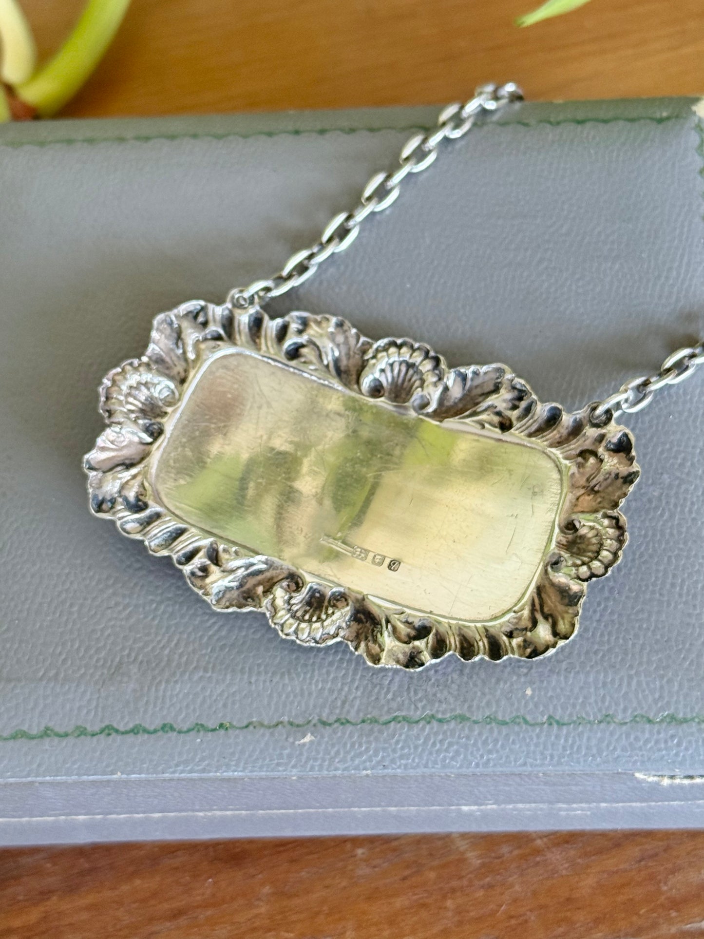 Hallmarked Silver Whiskey Bottle Tag | S J Rose & Son, London