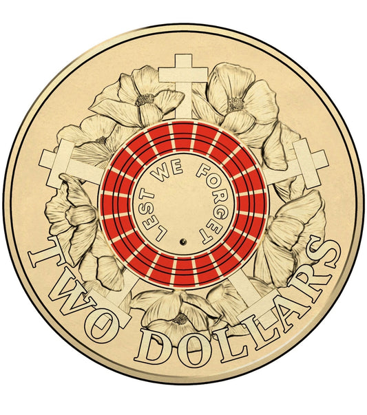 2015 Australian $2 Lest We Forget Coloured Uncirculated Coin – Premium Lighthouse Capsule